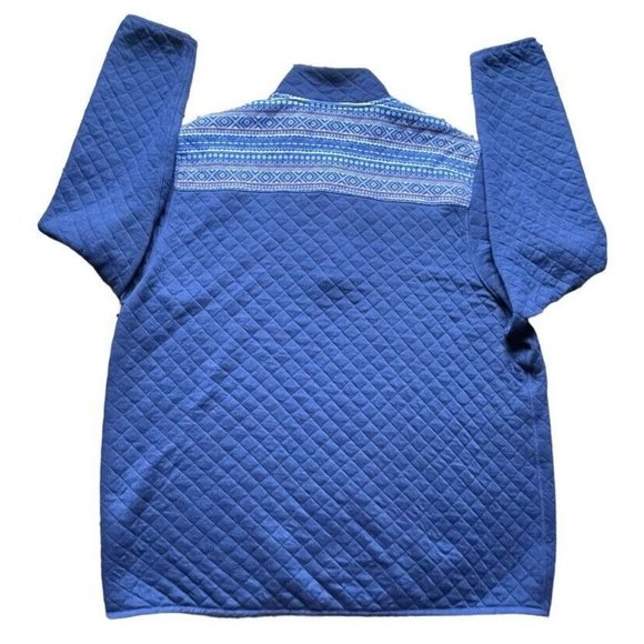 NWOT Vineyard Vines Holiday Fair Isle Fleece Pullover Sweater Snap Blue XXL Men - Picture 6 of 10